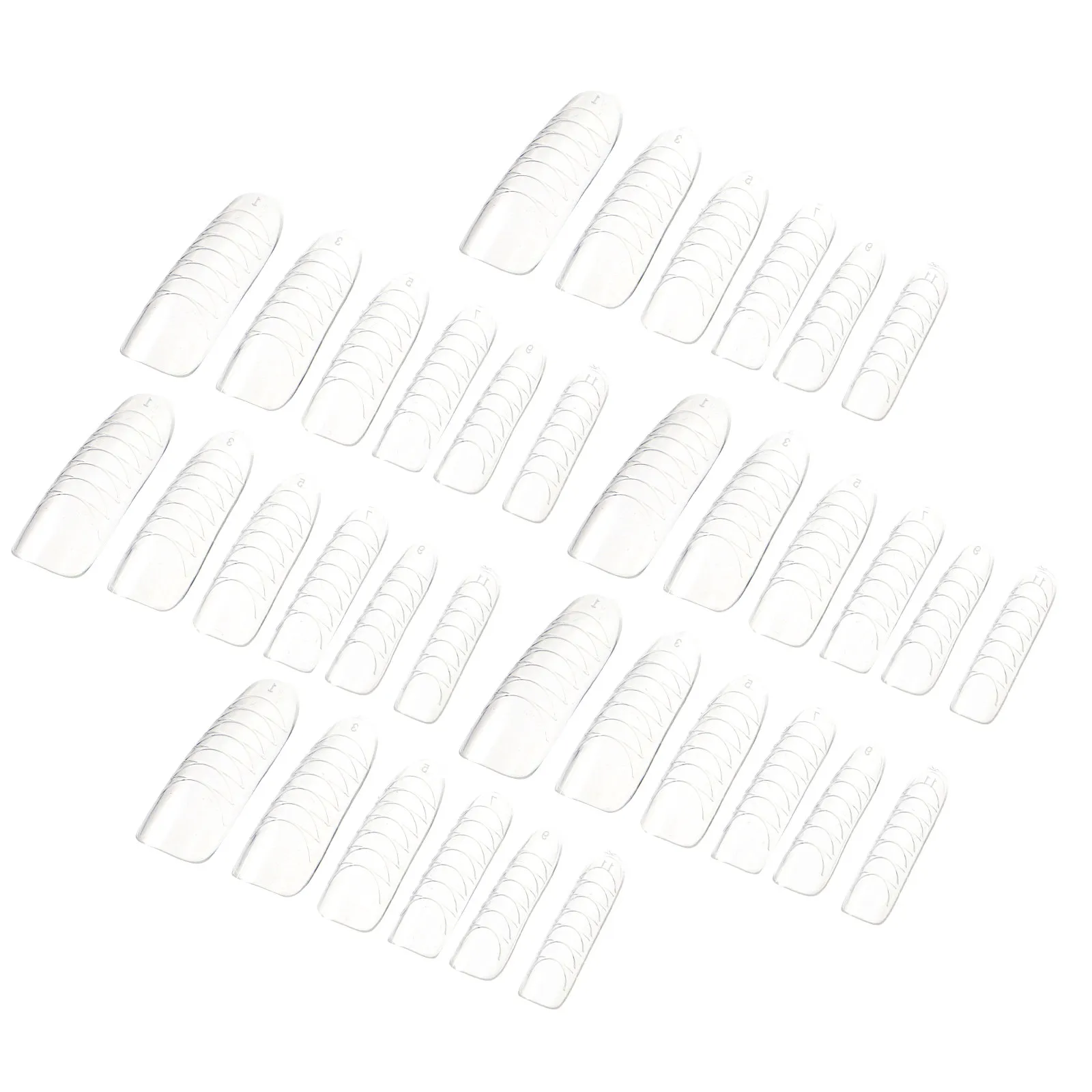 

120 шт. Прозрачные накладные ногти, длинные, из прозрачного пластика, с полным покрытием, типсы для накладных ногтей, креативные искусственные ногти без следов, легко снимаемые