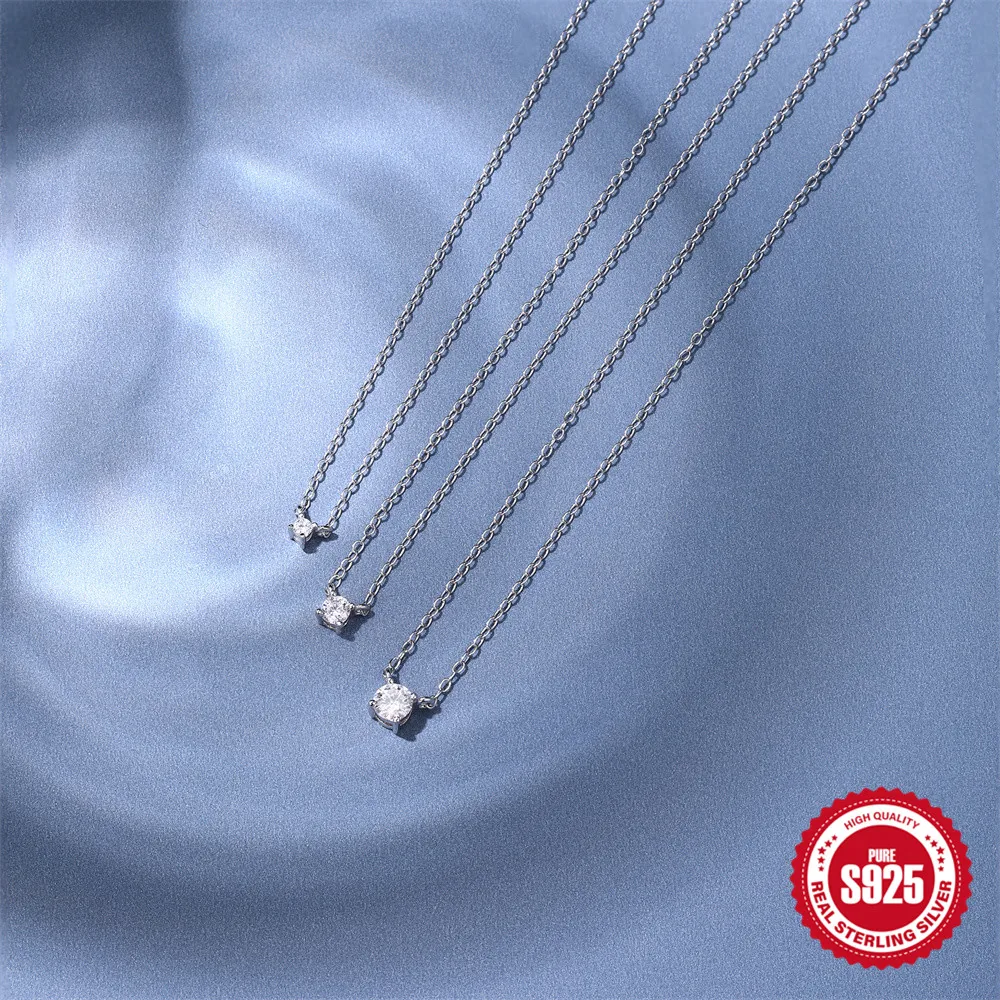 ROXI – collier avec pendentif en argent Sterling 925 Moissanite à quatre griffes pour femmes, bijoux de mariée de mariage, personnalité de luxe