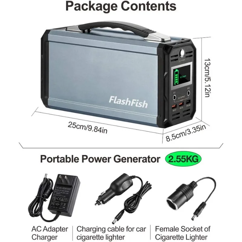 Imagem -05 - Gerador Solar Flashfish Estação de Energia Portátil Camping Gerador Potável Bateria Cpap Recarregada por Solar l 300w 60000mah