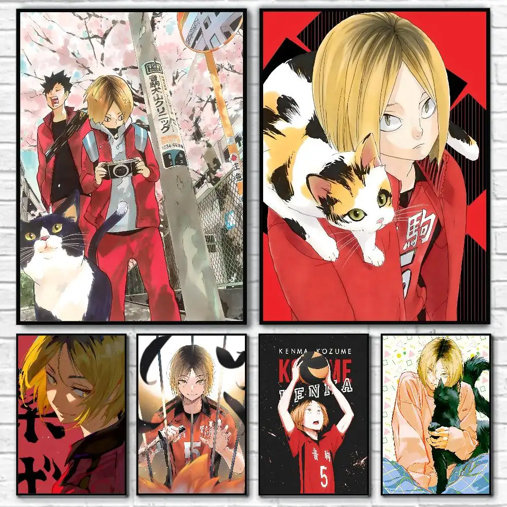 Anime H-Haikyu Kozume Kenma Cool Boy Posters HD Print Vintage Wall Art Decor for Home Study Room