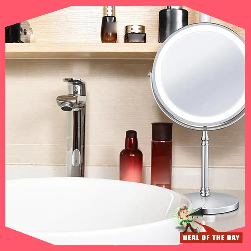 24-Hour Delivery 1Set 10X LED Mirror Magnification Cosmetic Mirror 2 Side Adjustable With 3 Colors C