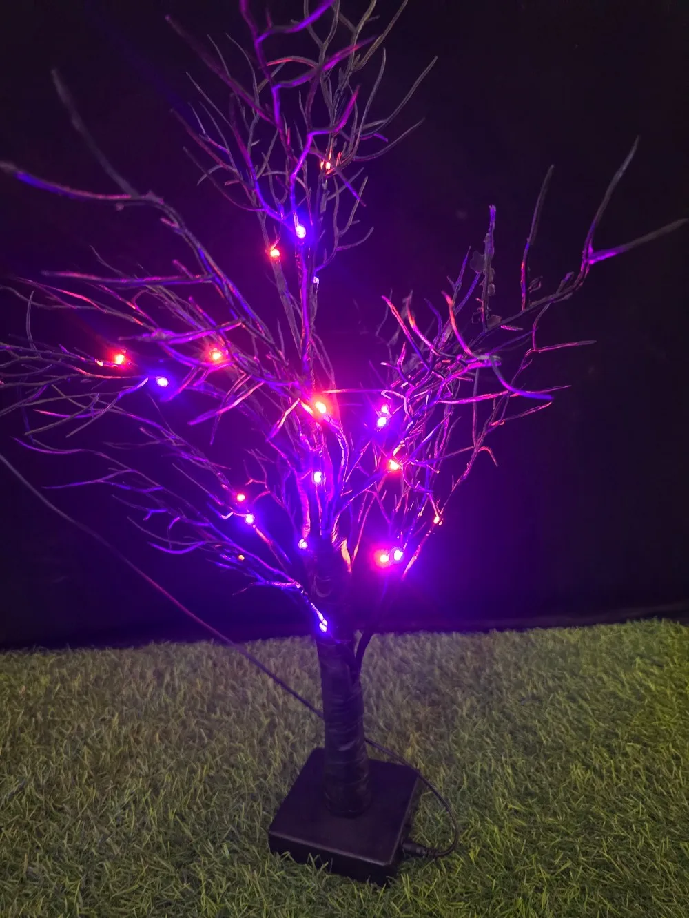 1PC24LED ضوء شجرة فرع المرجان للهالوين، ألوان فاتحة برتقالية وأرجوانية، مدعوم بالبطارية وUSB، تستخدم لتزيين العطلة #2