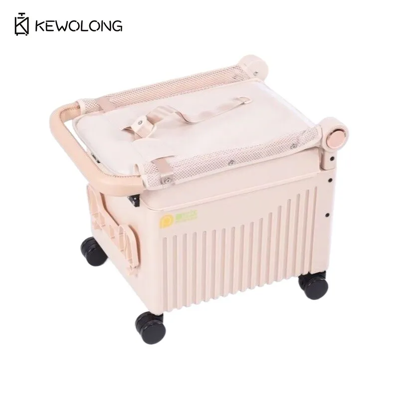 어린이용 라이드온 캐리어 20인치 평면형 디자인 기내용 수하물 알루미늄 합금 프레임 비행기 여행 가방