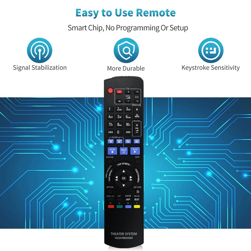 Replace Kit N2QAKB000082 Remote Control For Panasonic Blu-Ray Disc Player DMP-BD65 Dmp-BD45