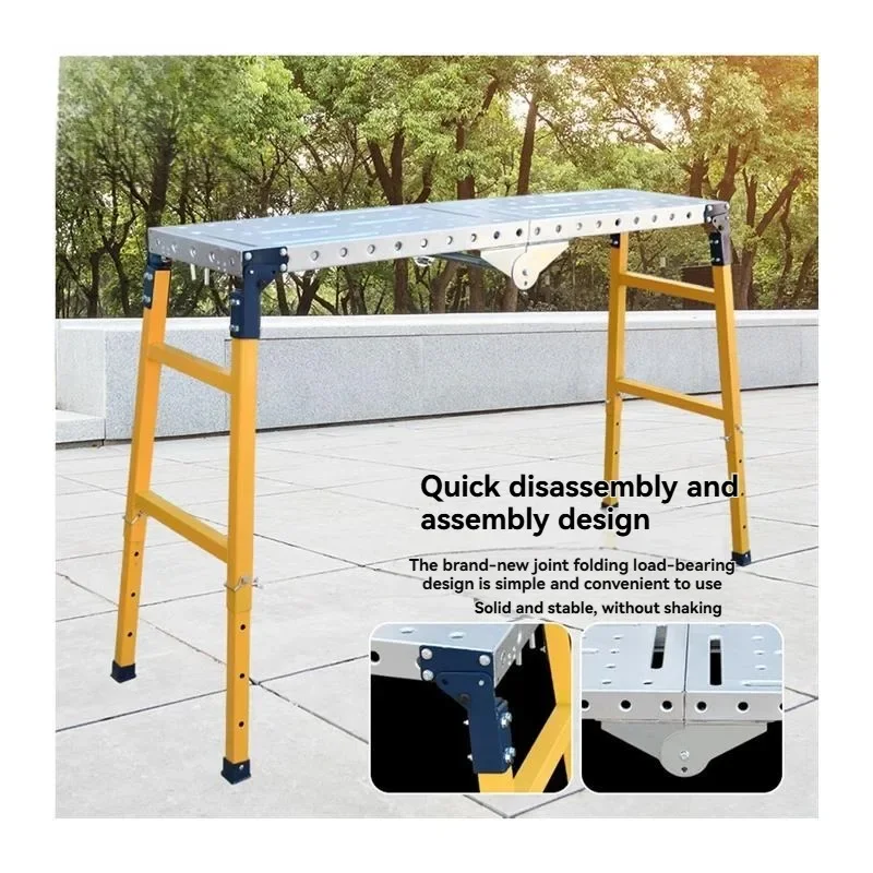 Heavy-duty steel workbench, mobile scaffolding, folding welding workbench Suitable for decoration and construction projects