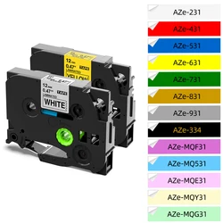 Cartridge Tape Compatible for Brother TZ-White-Label Laminated Tape 12mm Black on White for Ptouch Label Maker Label Tape tze231