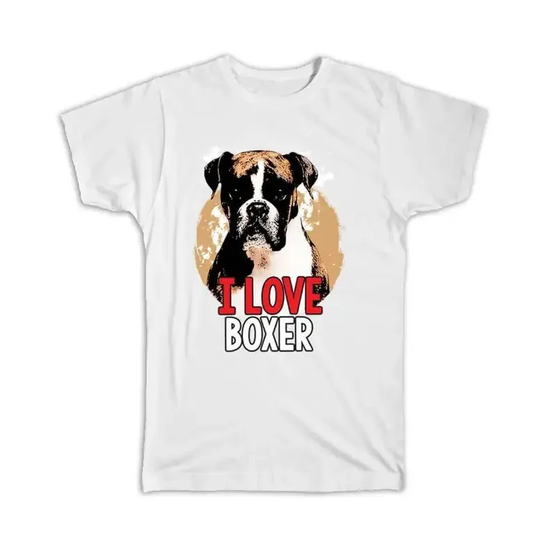 For Boxer Dog Owner Lover Dogs Animal Pet Photo Art Birthday T shirt