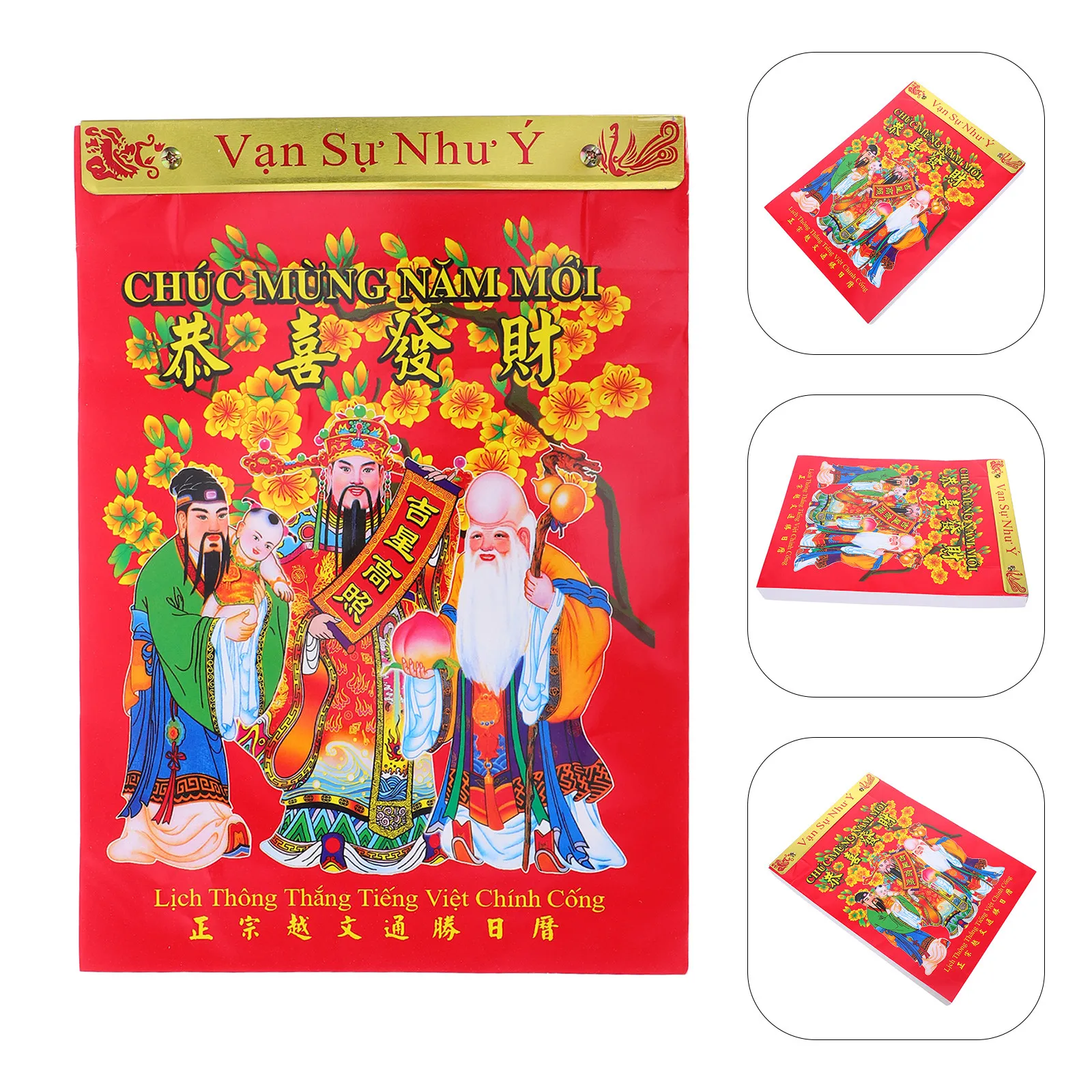 Vietnamese Calendar 2027 Tear-Off Wall Hanging Traditional Sheep Year Design 12 Month Vietnamese Lunar Calendar with Holidays