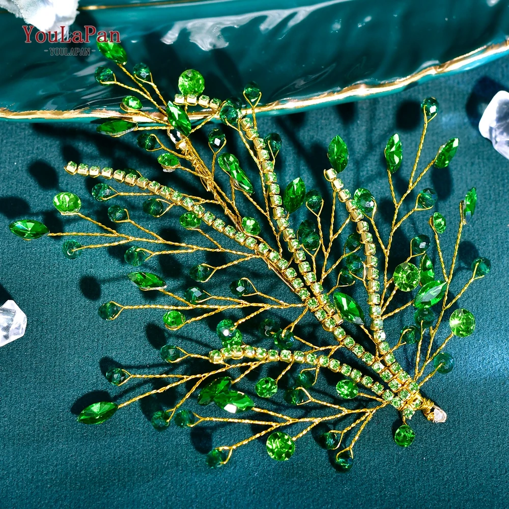 

YouLaPan Rhinestone Crystal Headpiece Bridal Wedding Shiny Hair Accessories Handmade Headwear Dancing Party Head Jewelry HP587
