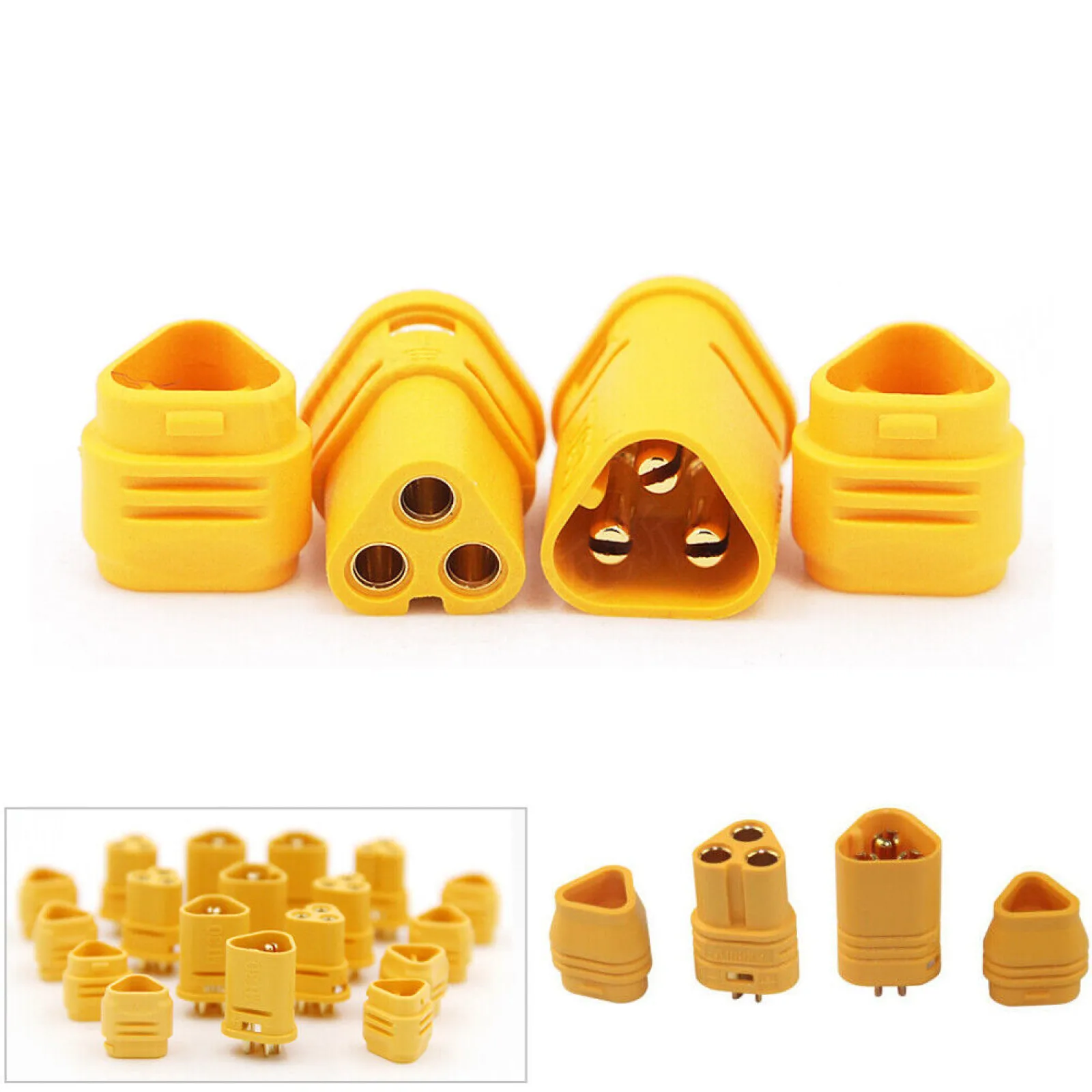 

10PCS Male Female MT30 3 PIN Three-Prong Motor Plug DC Brushless Motor Connector for RC ESC Brushless Motor MT30 Plug Set