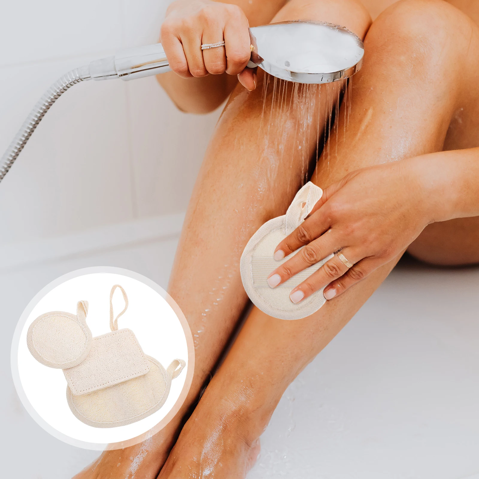 3 قطعة منصات اللوف الطبيعية الوجه الجسم التقشير غسل القماش متعددة الاستخدام دش الغسيل استبدال لطيف التطهير تجديد الجلد