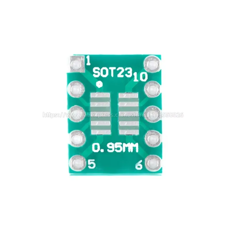 10 Uds SOT-23 SOT23 MSOP10 SOP-10 a DIP 10 Placa de transferencia PCB placa DIP Pin paso Transistor IC placa adaptadora placa de conversión