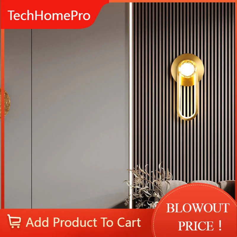 TechHPModern Fashion And Simplicity Led Wall Lamps For Bedroom Copper Wall Lights
