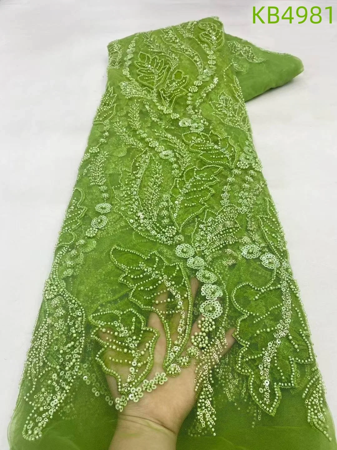 แอฟริกันลูกไม้ผ้า 5 หลาคุณภาพสูง 2025 ลูกปัดทองภาษาฝรั่งเศสคําตาข่ายไนจีเรียSequinsลูกไม้Tulleสําหรับงานแต่งงานชุดKB4981