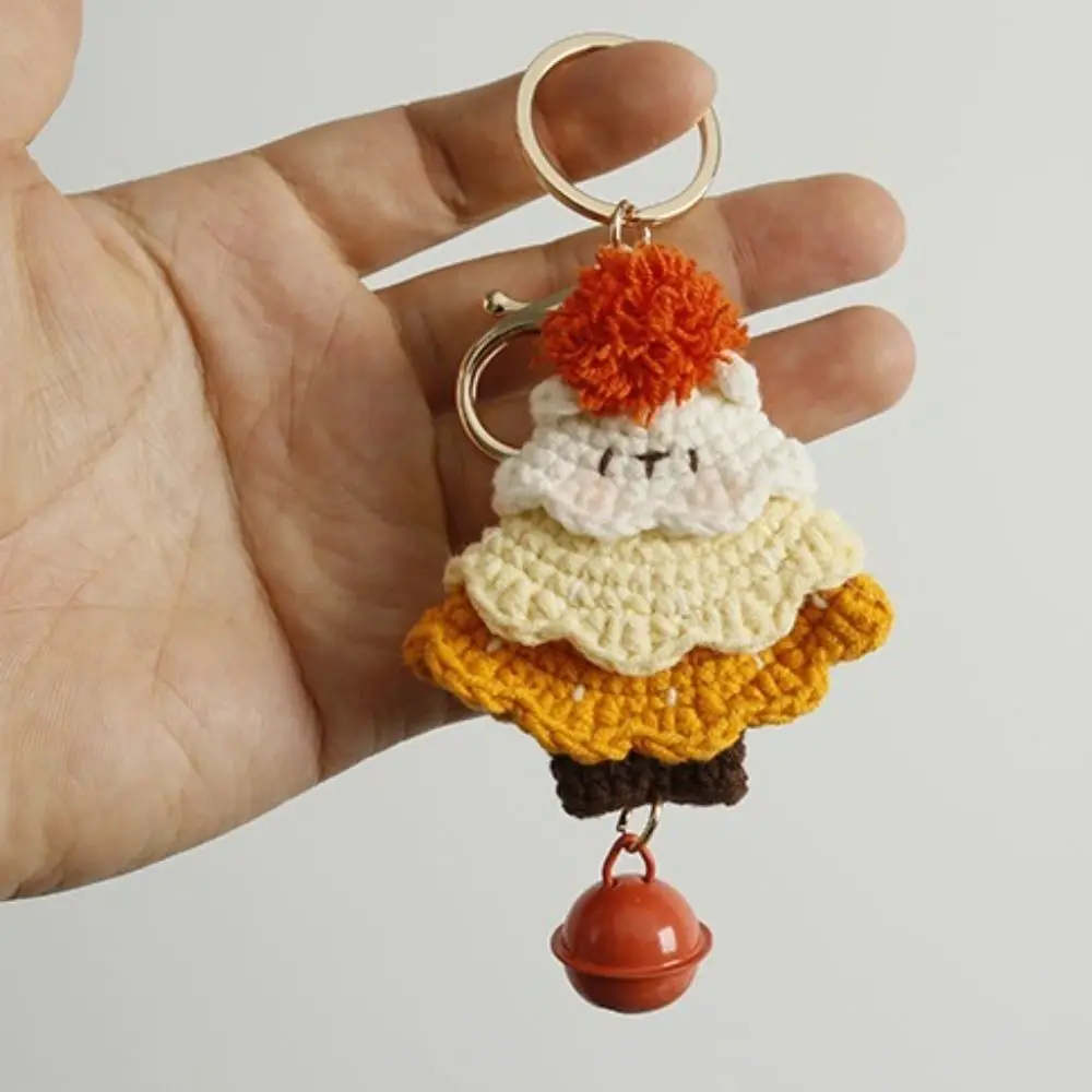 Creative Handmade Cartoon Hairball Key Chain Lovely Rabbit Car Key Chains Doll Weaved Knitted Key Rings Toys