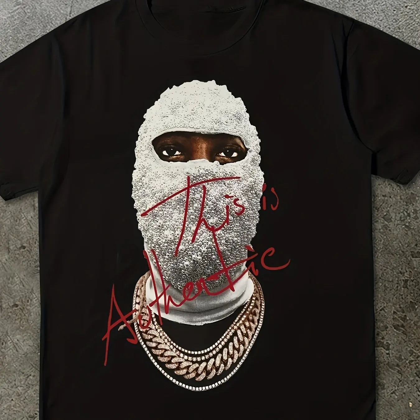 Rundhals-Herren maske bedrucktes modisches Sommer-Kurzarm-Sport-T-Shirt für Herren mit Persönlichkeit und lustigem Streettrend-T-Shirt