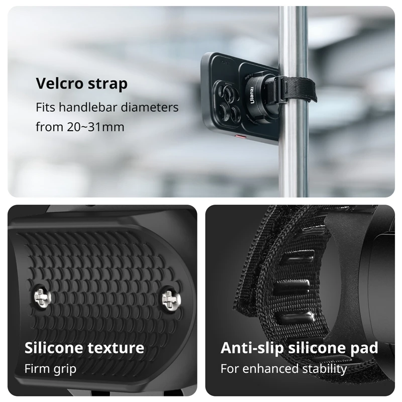 Ulanzi O-LOCK035 Bicycle Strap Mount, Quick Release Strap Mount pour Bicycle Touring pour 15 Pro Max