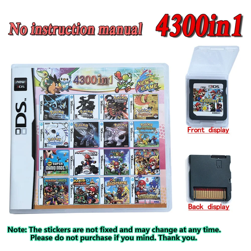482-in-1 compilatie DS NDS 3DS 3DS NDSL Game Cartridge-kaart Videogame Handheld Player Game Card (R4-kaart)
