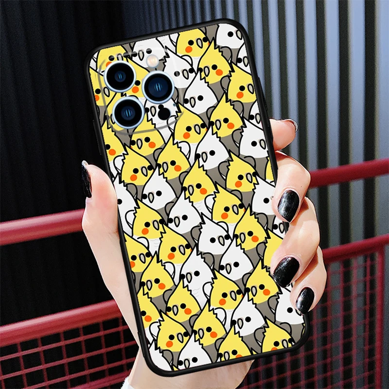 Parrot Birds Cockatiel Phone Case For iPhone 16 15 14 11 12 13 Pro Max 13 Mini X XR XS Max Plus Silicone Back Cover