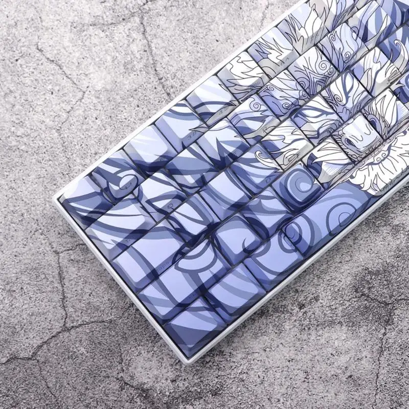 U55C Sisi Cetak Sisi Translucent 136Keys PBT untuk Keyboard Mekanik