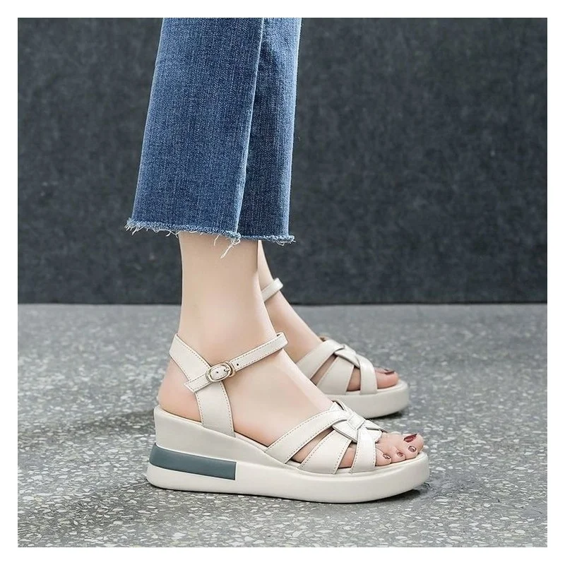 Women's Shoes Fashion Casual Wedge Sandals Comfortable Non-Slip Breathable Lightweight Adjustable Buckle Shoes