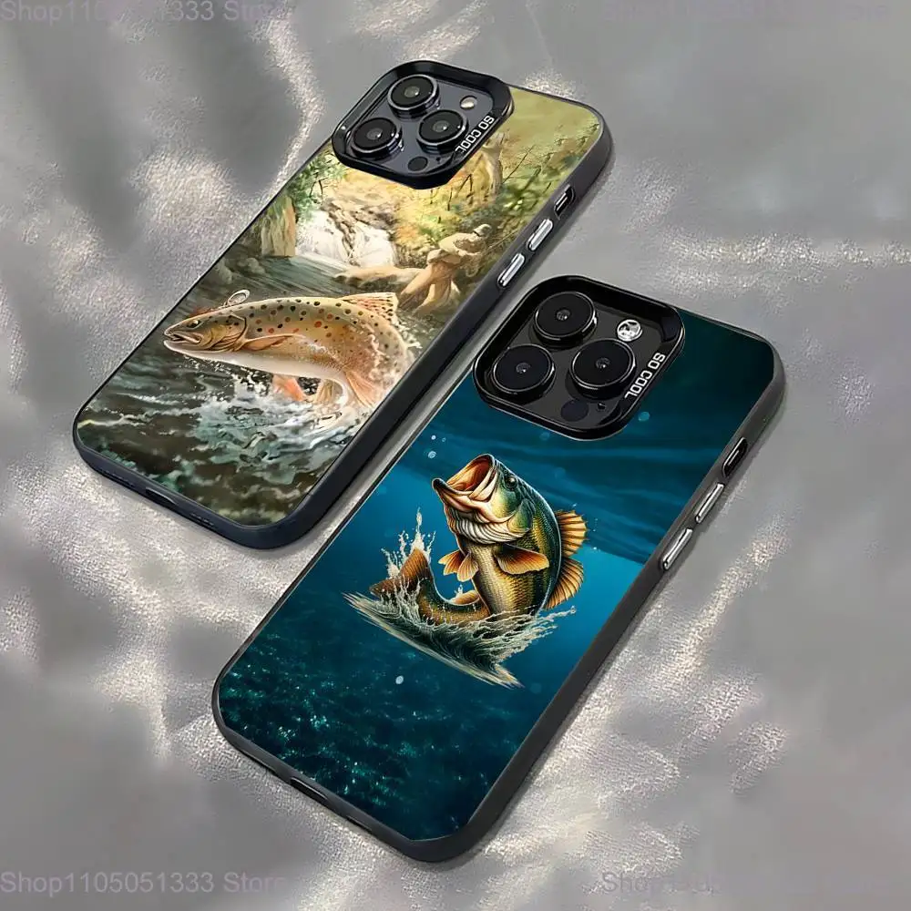 

Carp Fishing Fish Phone Case For iPhone 16,15,14,13,12,11,Pro,XS,Max,Plus,Mini,SE Black Candy Matte Shockproof Cover