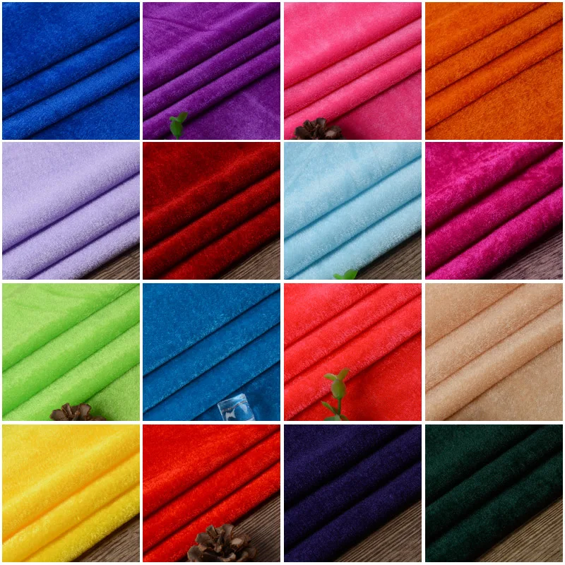 100*160cm Velvet Fabrics By the Meters For Tablecloth Wedding Background Fabric Per Meter DIY Decorative Cloth Wine Red Blue