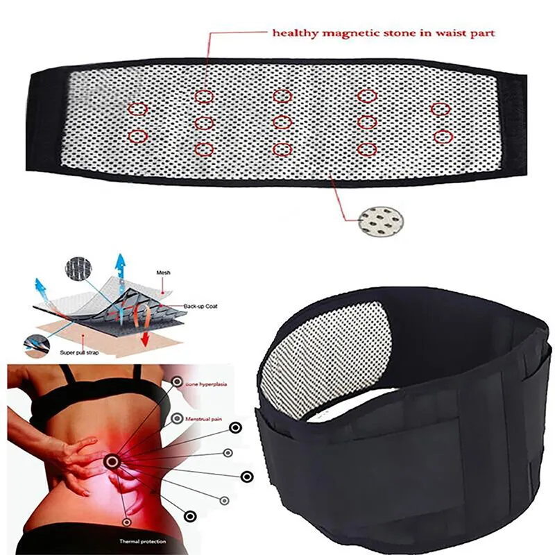 Adjust Tourmaline Self Heating Magnetic Therapy Back Waist Support Belt Lumbar Disc Herniation Brace Massage Band Health Care