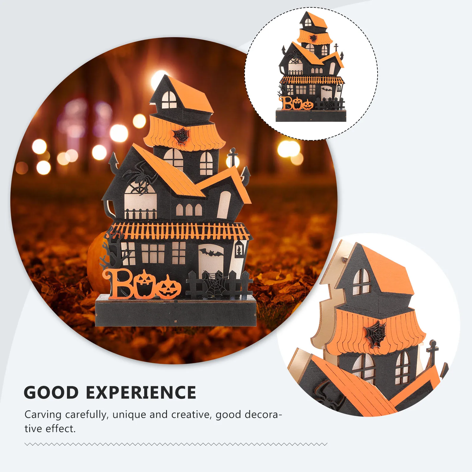 

Shine Haunted House Decorations Office Halloween Indoor Creepy Wooden Dollhouse