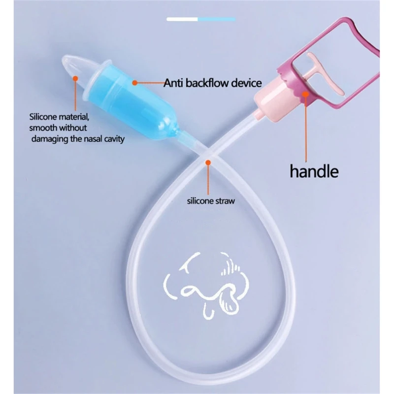 Easy to Use Baby Nasal Aspirator Powerful Hand Pump Baby Nose Sucker Nasal Aspirator for Baby Soft Silicone Nose Tip