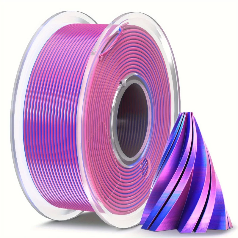 1.1KG PLA  3D Printer Thread，Two-Tone Shiny 1.75mm，High Precision  /- 0.02mm，360° Rotating Display，Plastic Material，360° R
