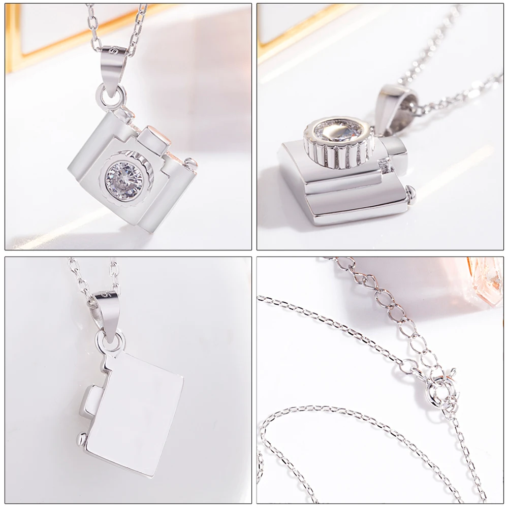 

Ожерелье-цепочка на ключицу из серебра 925 пробы для женщин с креативной подвеской в виде камеры, изысканное колье, модные ювелирные изделия, модная оптовая продажа