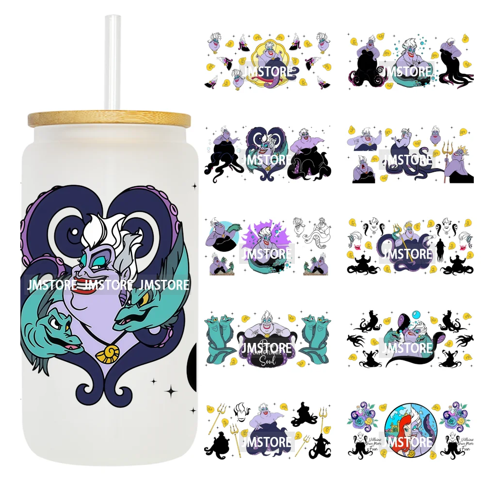 

Наклейки UV DTF с изображением злых героинь мультфильмов, готовые к переносу, для декора стаканов, индивидуальные этикетки, DIY-поделки для стаканов Libbey.