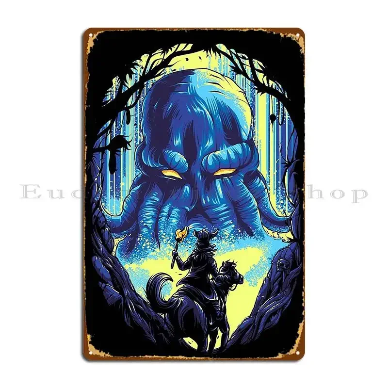 

Металлическая табличка Cthulhu Dungeon Bossfight для стен пабов, кинотеатров, индивидуальный декор, жестяной плакат