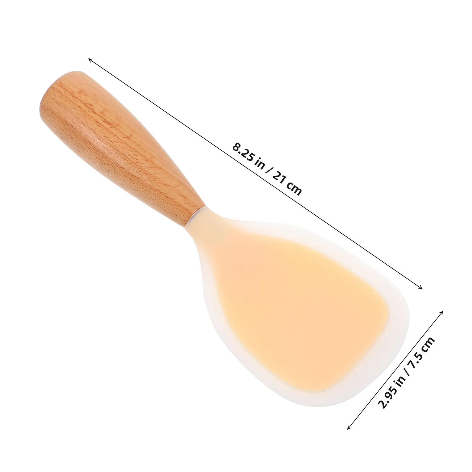 2Pcs Heat-Resistant Silicone Rice Spoon with Wooden Handle Stand Design Dishwasher Safe Multipurpose Cooking Serving Spatula