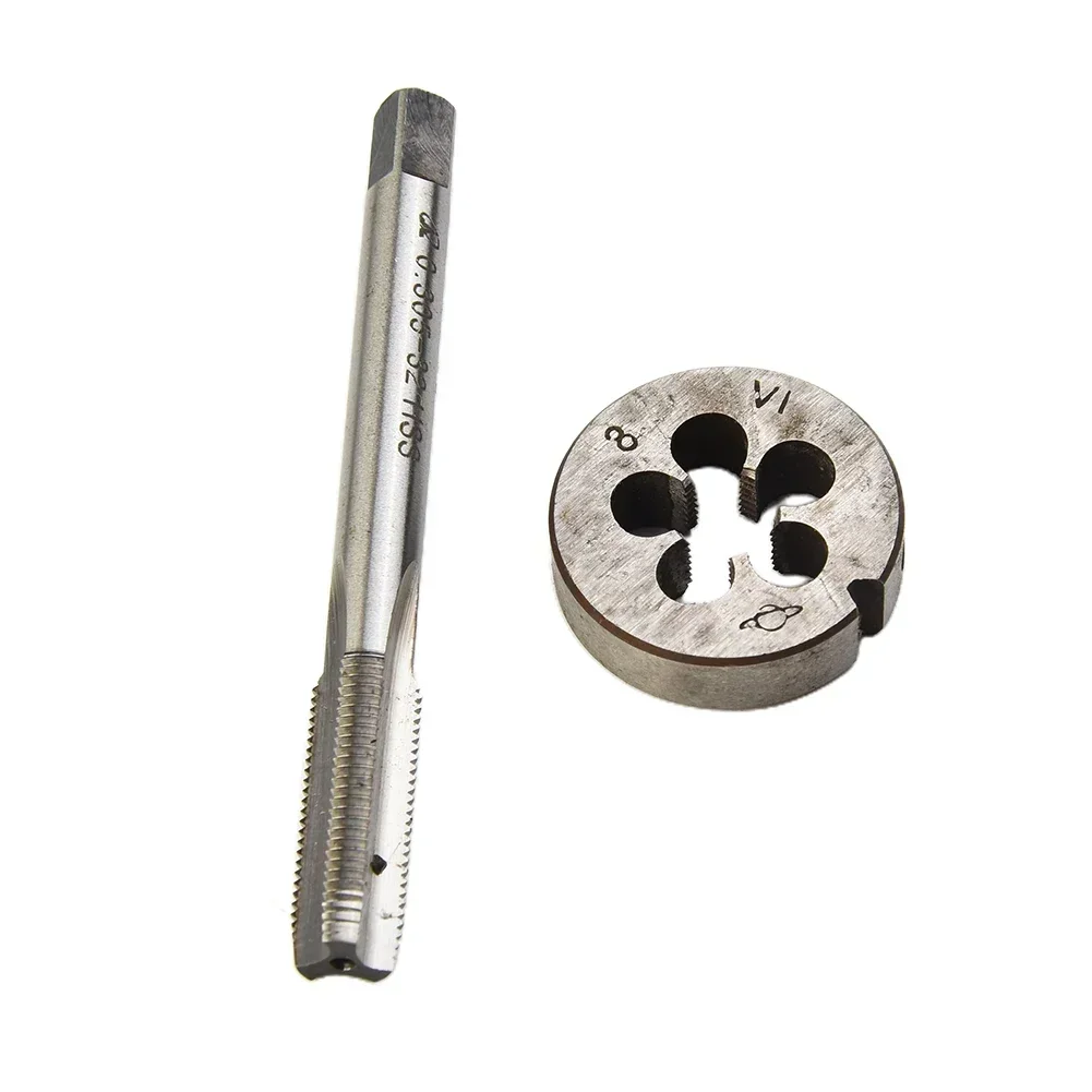 1set 8V1-32 Tap With Die Right-Hand V-type Tire Valve Thread Mouth Thread Straight Groove Tap & Die Hand Tools Replacement Parts