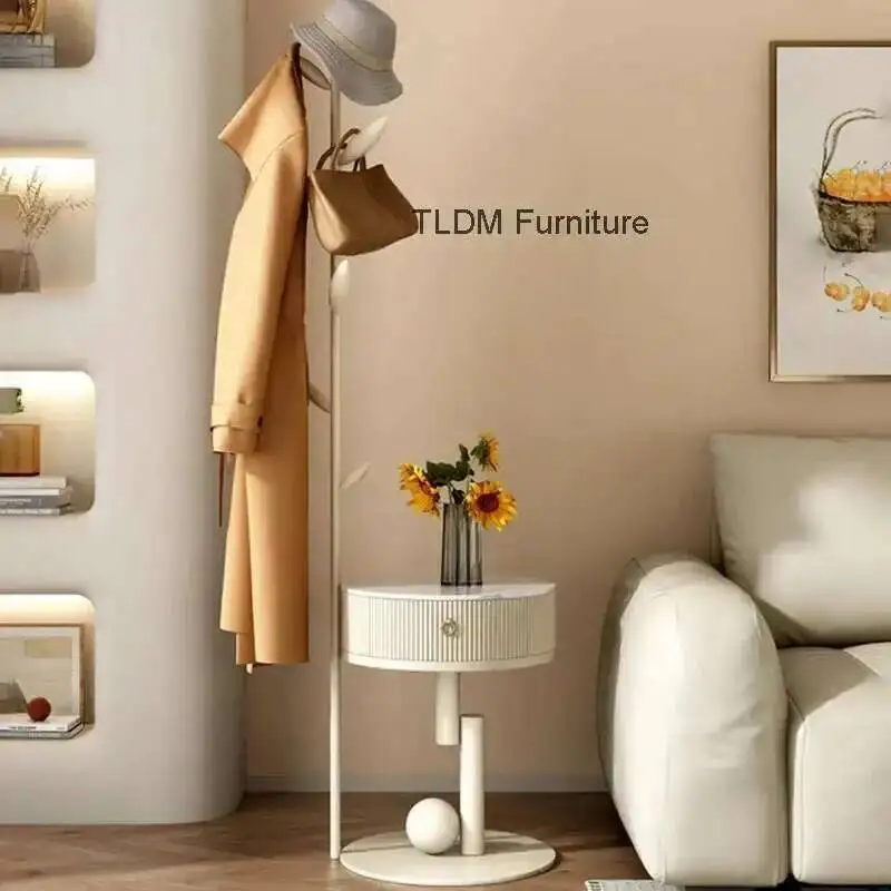 

Table Nordic Slate Nightstandse Bedside Home Round Creative Coat Rack Living Room Storage Cabinet Light Luxury Bedroom Furnitur