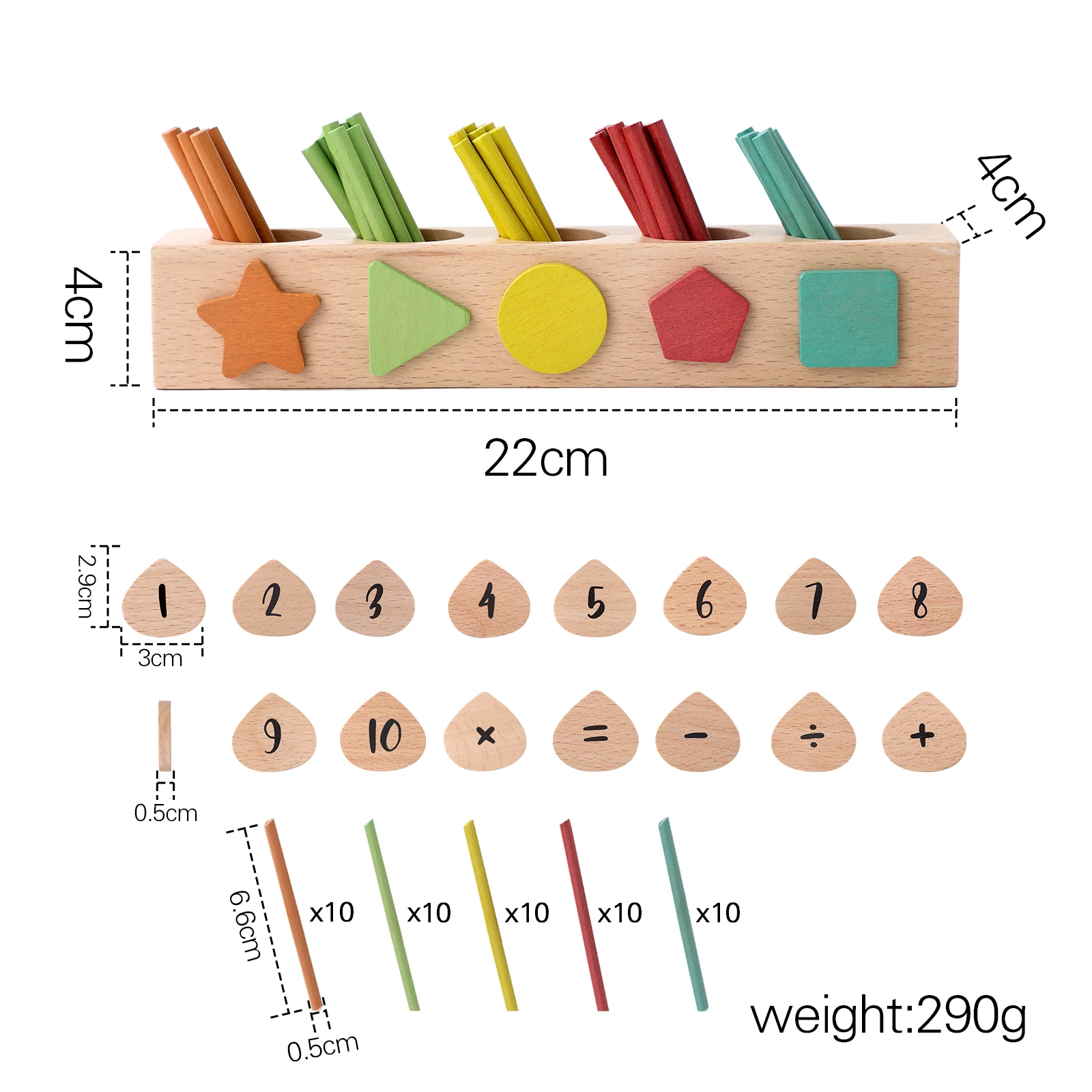 Figure Blocks Counting Sticks Education Wooden Toys Building Intelligence Block Montessori Mathematical Learning Toys Child Gift