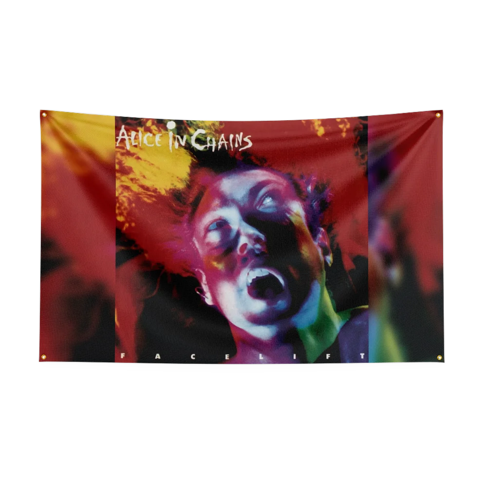 3x5 FT A-li-ce-in-Ch-ai-ns Music Band Flag Custom Flags Wall Hanging Tapestry Outdoor Garage Room Decorative flag Background