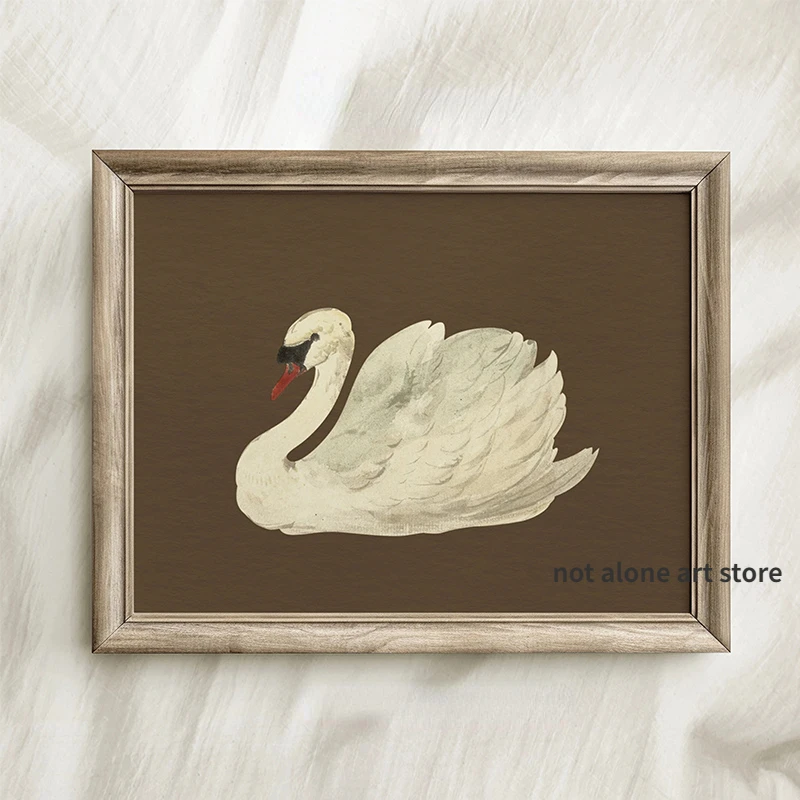 Vintage Kids Room Nursery Gallery Swan Rubbit Art Poster Canvas Painting Wall Prints Picture for Living Room Home Decor