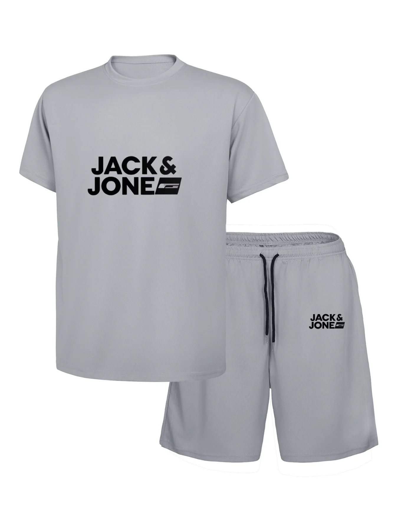 2025 ใหม่อินเทรนด์ฤดูร้อนผู้ชายชุดกีฬาสบายๆฟิตเนสวิ่งบาสเกตบอลแฟชั่นแขนสั้นเสื้อยืด + กางเกงขาสั้น 2 ชุด