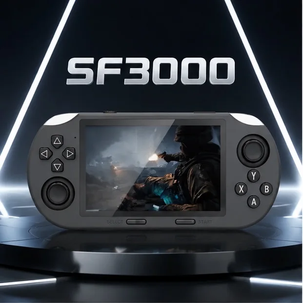 SF3000 4.5 Inch IPS HD Handheld Game Console, Dual Joystick Open‑Source Retro Game Player, Built‑in Classic Arcade Games, 3000mAh Battery