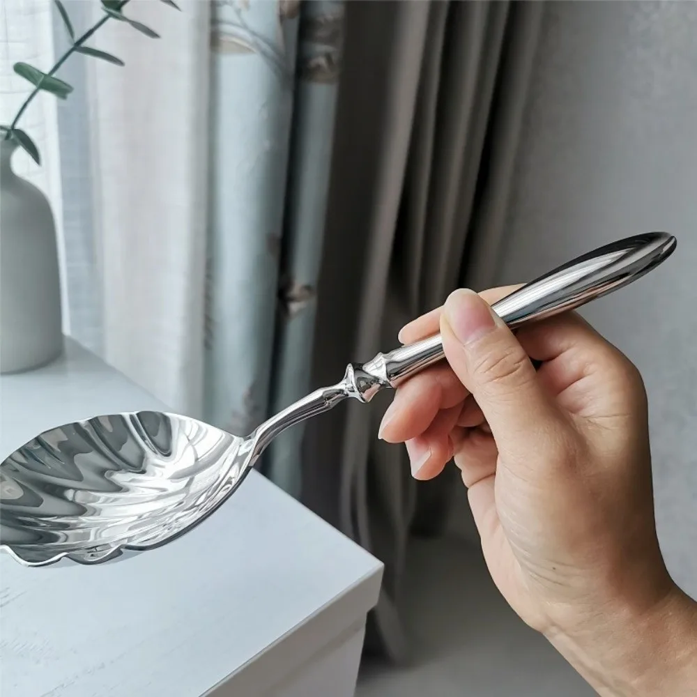 Public Spoon Shell Shape Stainless Steel Spoons Light Luxury French Soup Spoon Exquisite Table Serving Spoons Hotel