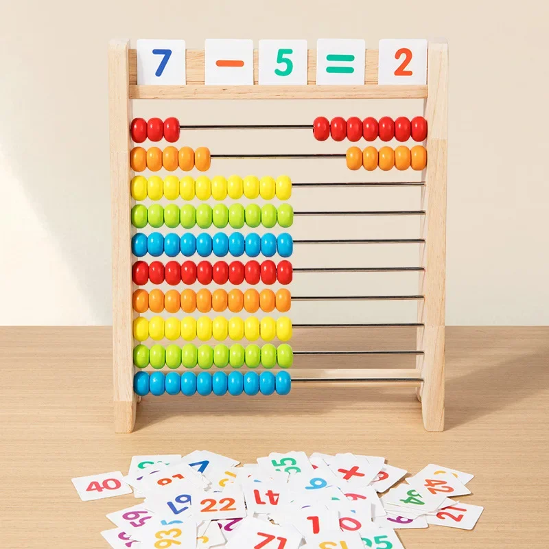 Math toys,abacus algorithm mathematical calculation add, subtract,multiply and divide number cards board kinder teaching