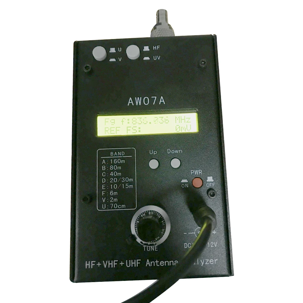 أداة قياس هوائي HF/VHF/UHF AW07A 1.5-470MHZ 160 M HF + أداة قياس محلل هوائي SWR مع 1.0 إلى 9.99 SWR لراديو لحم الخنزير