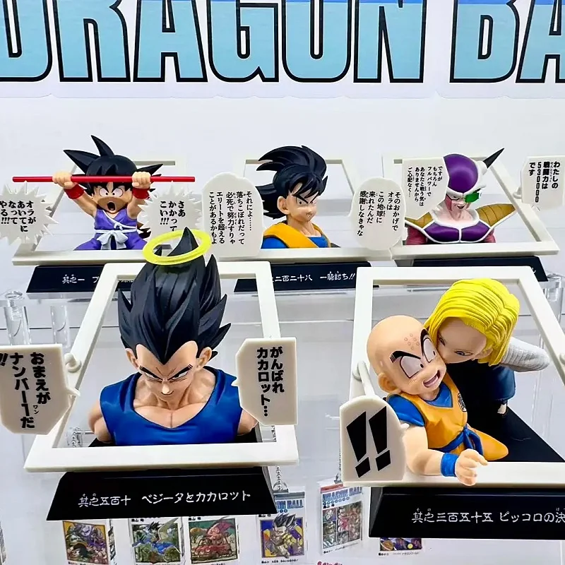 Original Bandai espíritus Ichiban Kuji Dragon Ball Comics Vignette Son Goku Shenron Fat Ssj primera forma Krillin Vegeta juguetes de regalo