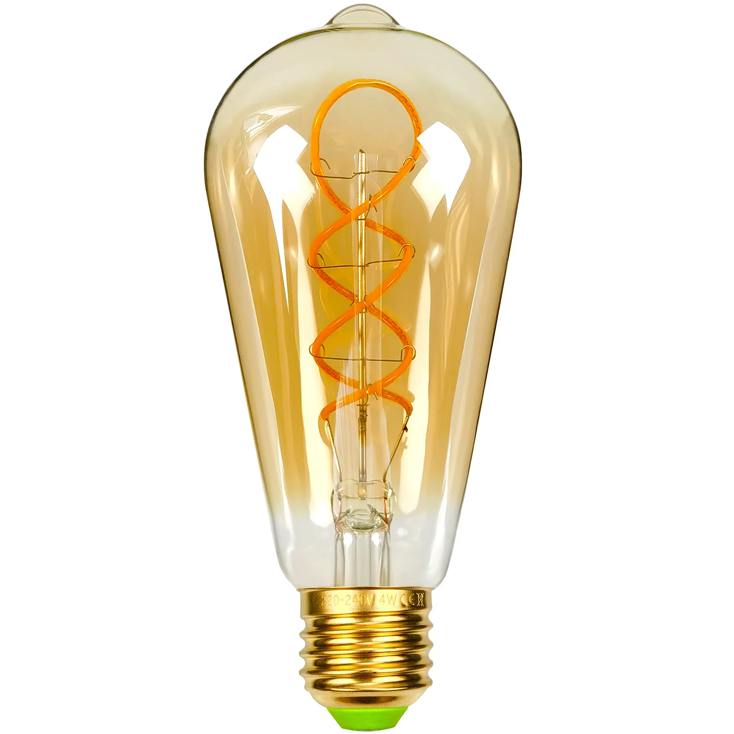 Imagem -02 - Tianfan-lâmpada Led Edison Vintage Regulável Filamento Espiral Luz Quente Amarelo E26 E27 Edison 220v 110v 4w St64 St21