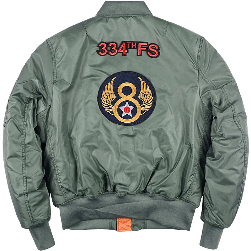 Homem Alpha Martin Winter Flight Bomber Pilot Jacket, Jaqueta tática militar, L2B Air Combat Hero 334 Casaco de beisebol Memorial, Novo