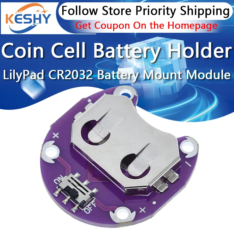 LilyPad Coin Cell Battery Holder CR2032 Battery Mount Module for arduino DIY KIT