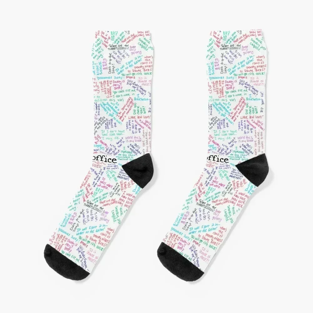 

Quotes of The Office Socks Run gym man funny sock Mens Socks Women's Toe sports floor funny gifts cotton Woman Socks Men's